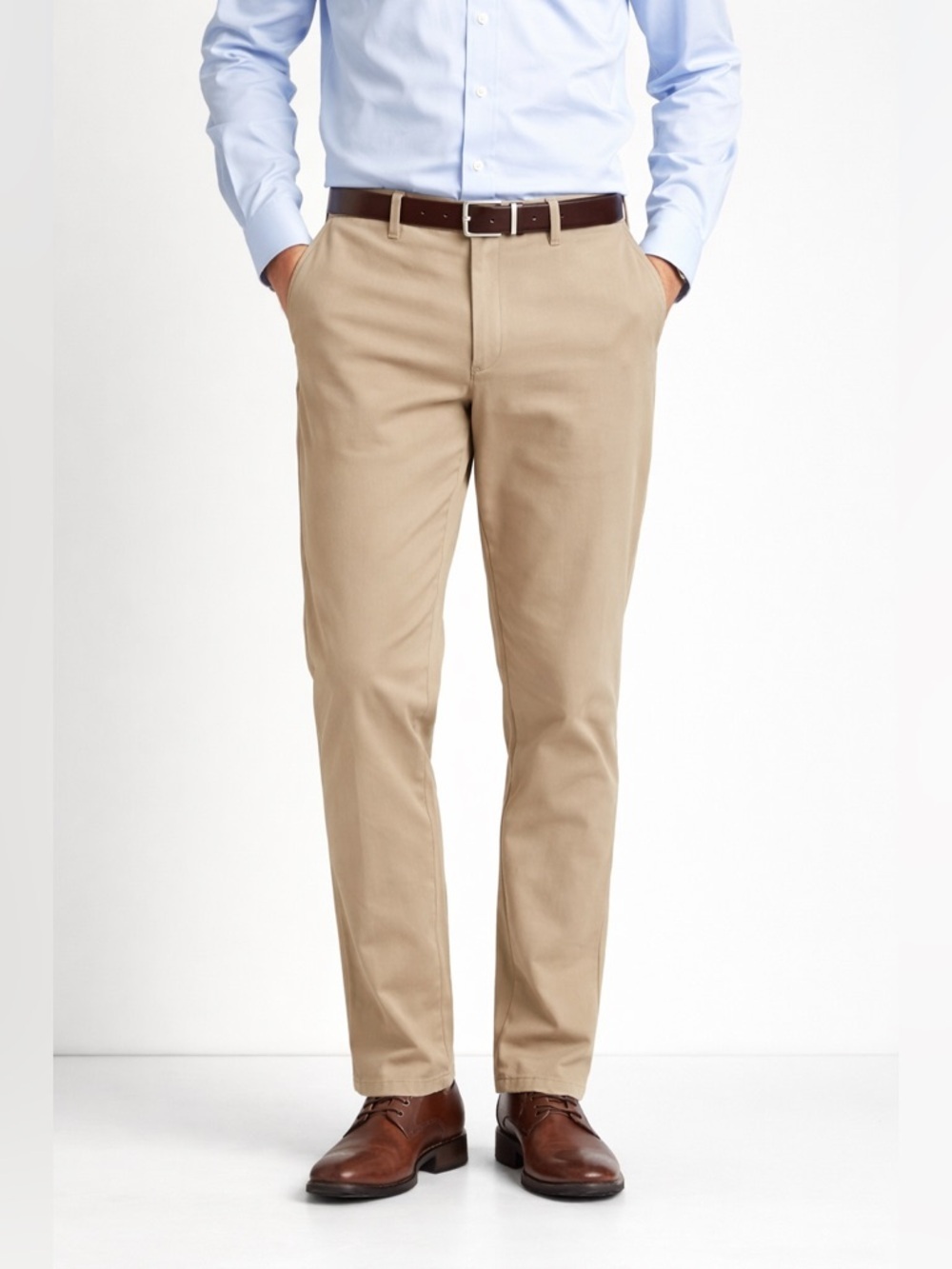 Lauren Ralph Lauren Khaki Dress Pants Chino Stretch Flat Front Business Casual